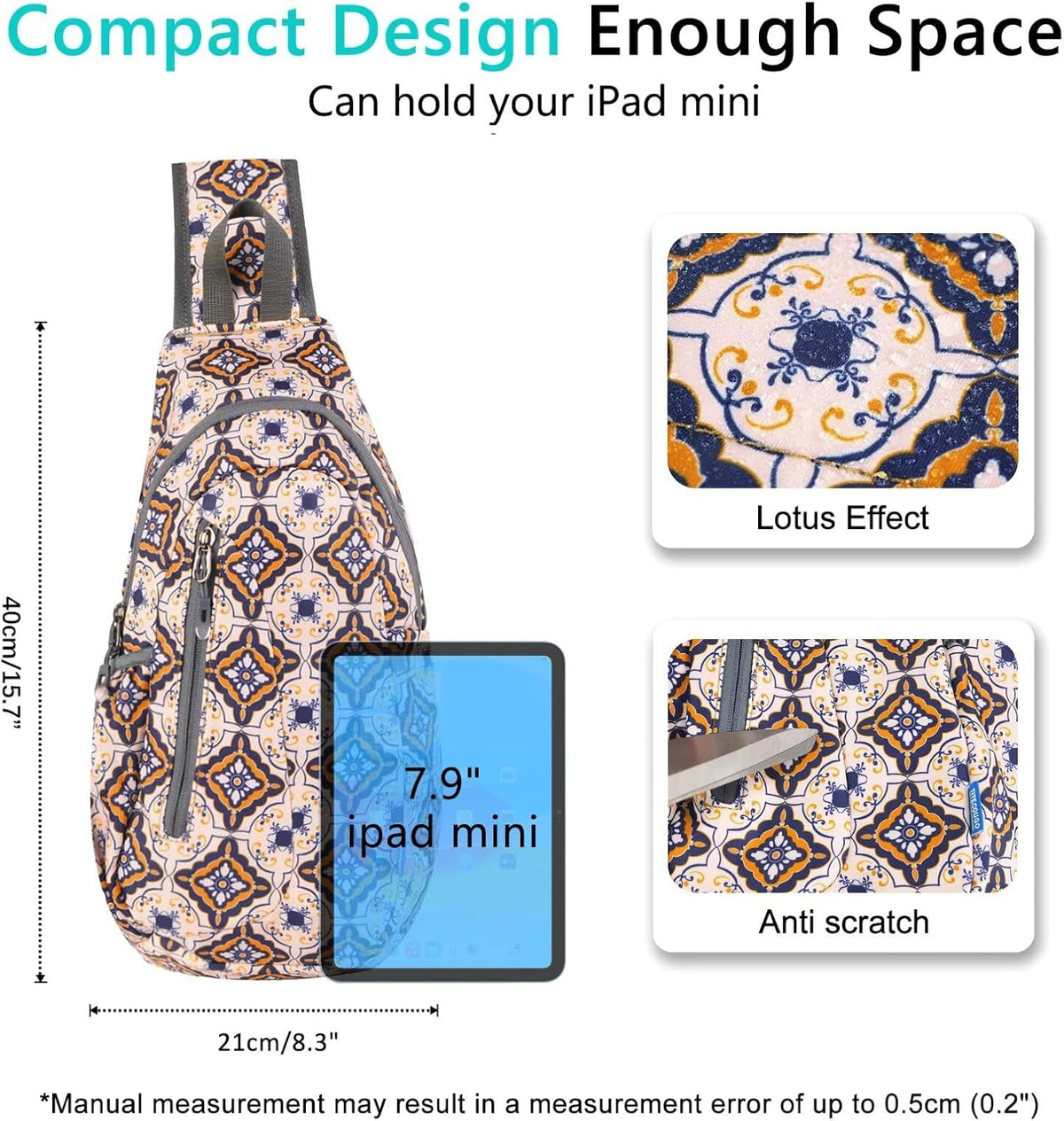 Small Sling Bag, Lightweight Crossbody Backpack for Men Women, Shoulder Bag for Sports and Outdoor