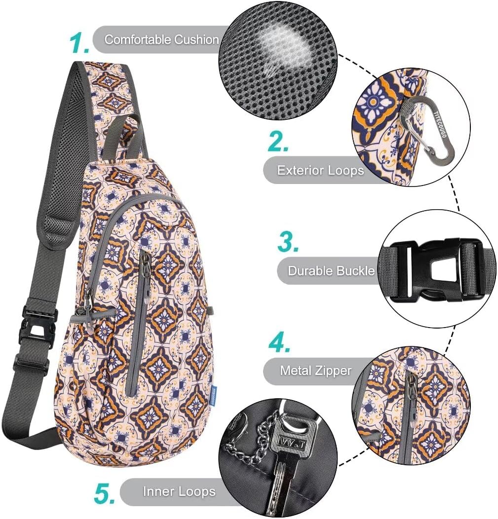 Small Sling Bag, Lightweight Crossbody Backpack for Men Women, Shoulder Bag for Sports and Outdoor