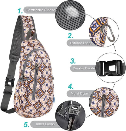 Small Sling Bag, Lightweight Crossbody Backpack for Men Women, Shoulder Bag for Sports and Outdoor