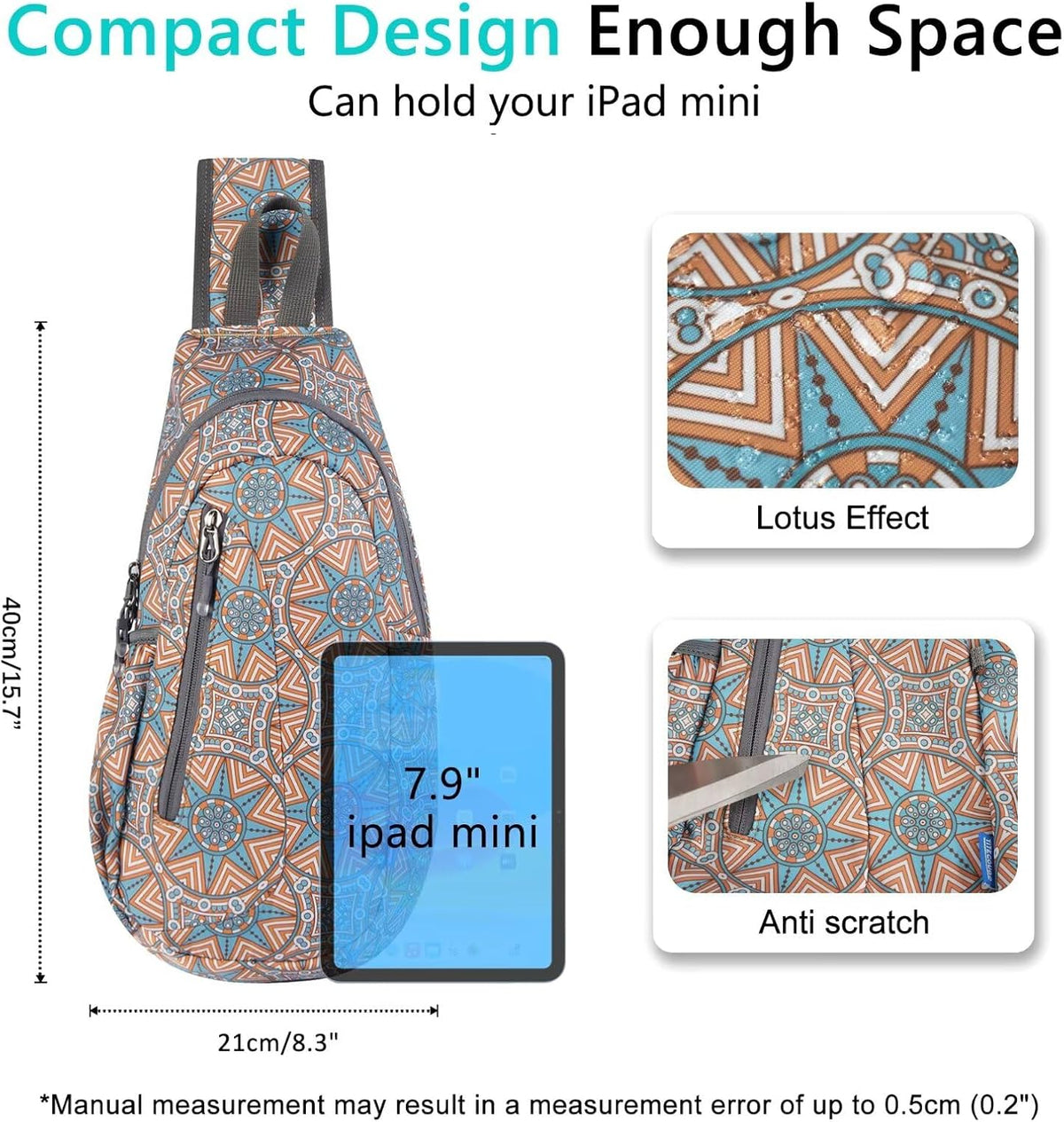 Small Sling Bag, Lightweight Crossbody Backpack for Men Women, Shoulder Bag for Sports and Outdoor