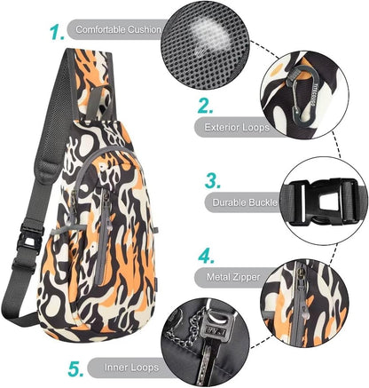 Small Sling Bag, Lightweight Crossbody Backpack for Men Women, Shoulder Bag for Sports and Outdoor