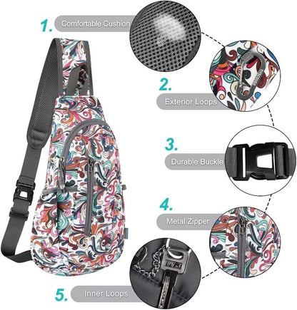 Small Sling Bag, Lightweight Crossbody Backpack for Men Women, Shoulder Bag for Sports and Outdoor