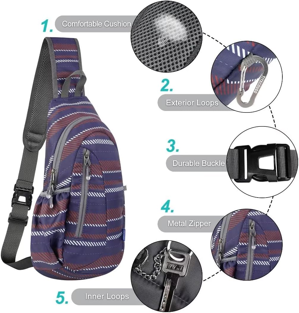Small Sling Bag, Lightweight Crossbody Backpack for Men Women, Shoulder Bag for Sports and Outdoor