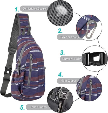 Small Sling Bag, Lightweight Crossbody Backpack for Men Women, Shoulder Bag for Sports and Outdoor