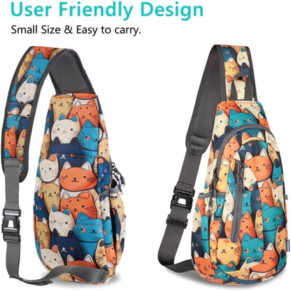 Small Sling Bag, Lightweight Crossbody Backpack for Men Women, Shoulder Bag for Sports and Outdoor