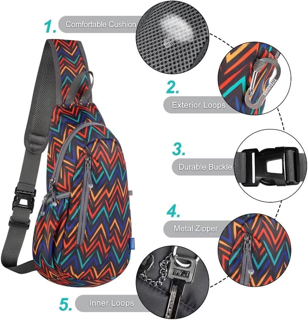 Small Sling Bag, Lightweight Crossbody Backpack for Men Women, Shoulder Bag for Sports and Outdoor