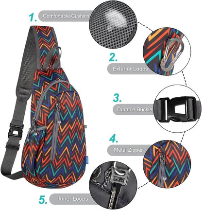 Small Sling Bag, Lightweight Crossbody Backpack for Men Women, Shoulder Bag for Sports and Outdoor
