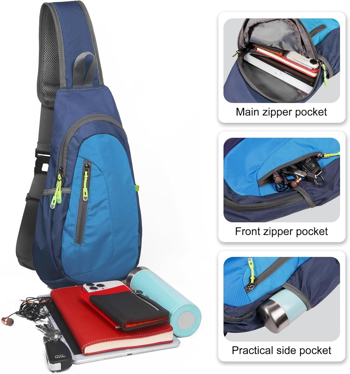 Small Sling Bag, Lightweight Crossbody Backpack for Men Women, Shoulder Bag for Sports and Outdoor