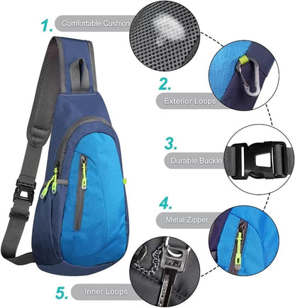 Small Sling Bag, Lightweight Crossbody Backpack for Men Women, Shoulder Bag for Sports and Outdoor