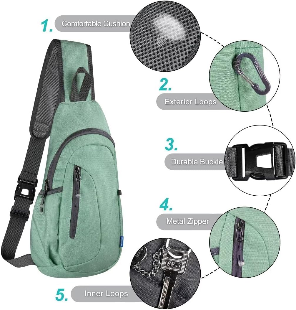 Small Sling Bag, Lightweight Crossbody Backpack for Men Women, Shoulder Bag for Sports and Outdoor