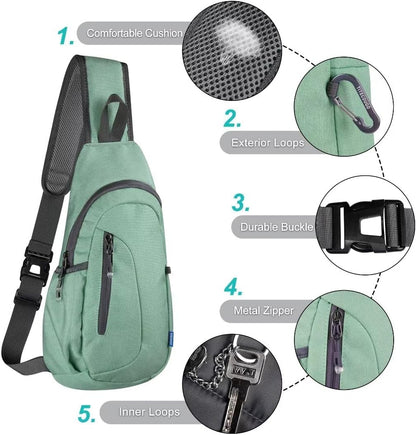 Small Sling Bag, Lightweight Crossbody Backpack for Men Women, Shoulder Bag for Sports and Outdoor