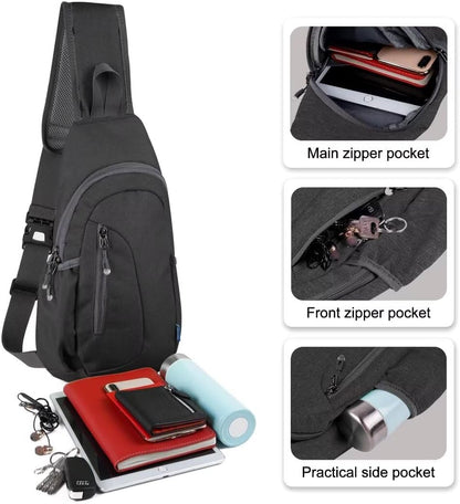 Small Sling Bag, Lightweight Crossbody Backpack for Men Women, Shoulder Bag for Sports and Outdoor