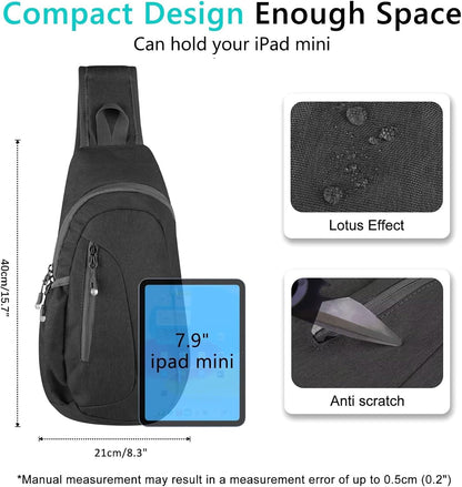 Small Sling Bag, Lightweight Crossbody Backpack for Men Women, Shoulder Bag for Sports and Outdoor