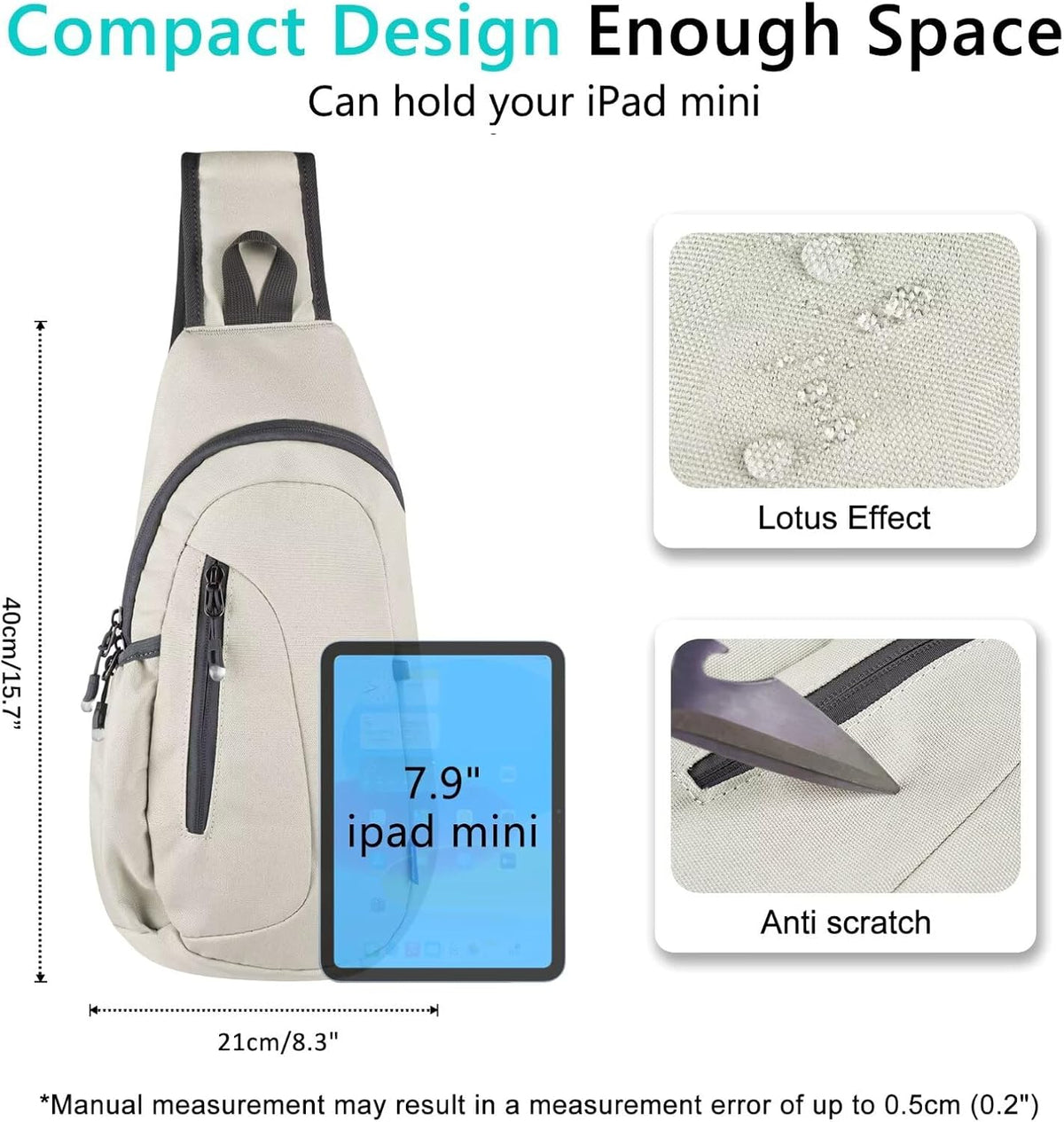 Small Sling Bag, Lightweight Crossbody Backpack for Men Women, Shoulder Bag for Sports and Outdoor