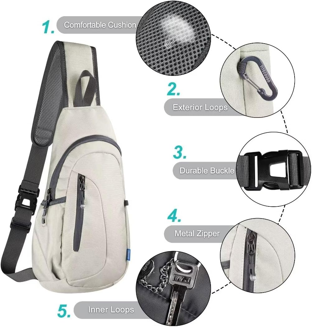 Small Sling Bag, Lightweight Crossbody Backpack for Men Women, Shoulder Bag for Sports and Outdoor