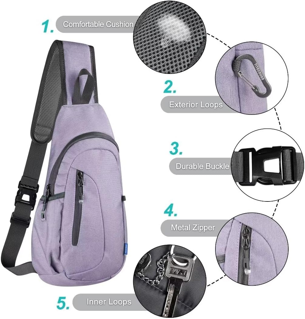 Small Sling Bag, Lightweight Crossbody Backpack for Men Women, Shoulder Bag for Sports and Outdoor