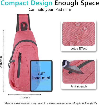 Small Sling Bag, Lightweight Crossbody Backpack for Men Women, Shoulder Bag for Sports and Outdoor