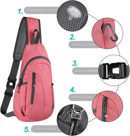 Small Sling Bag, Lightweight Crossbody Backpack for Men Women, Shoulder Bag for Sports and Outdoor