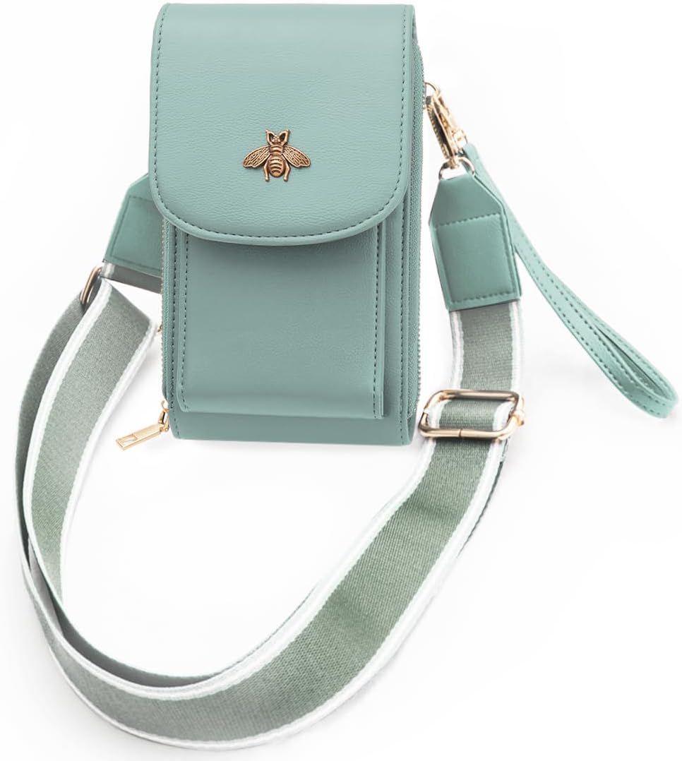 CrossBody Bags with Touchscreen Cell Phone Purse Window Zipper Pocket,RFID Blocking Card Holder iPhone bag for Women