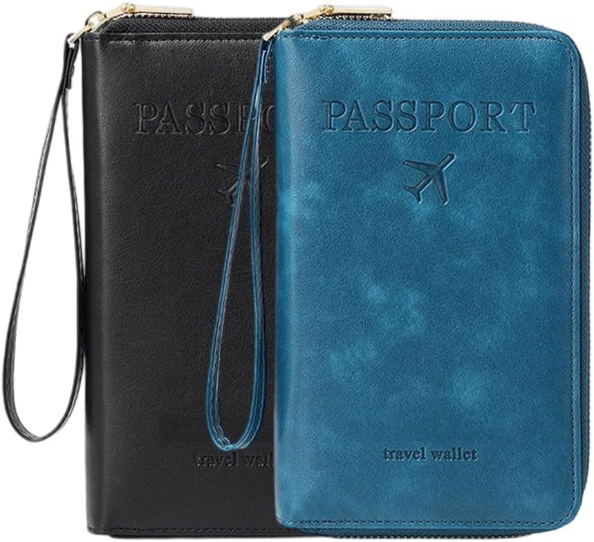 Multi-Functional RFID Passport Wallet, RFID Passport Holder for Wallet, Essential Travel Anti-Theft Wallet Storage Case, Anti-Theft Protective Case (Brown)
