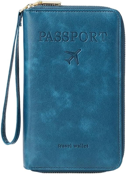 Multi-Functional RFID Passport Wallet, RFID Passport Holder for Wallet, Essential Travel Anti-Theft Wallet Storage Case, Anti-Theft Protective Case (Brown)