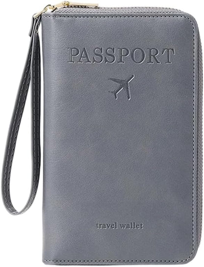 Multi-Functional RFID Passport Wallet, RFID Passport Holder for Wallet, Essential Travel Anti-Theft Wallet Storage Case, Anti-Theft Protective Case (Brown)