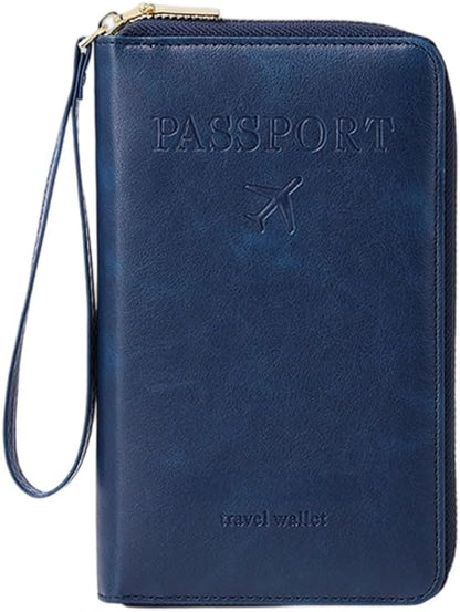 Multi-Functional RFID Passport Wallet, RFID Passport Holder for Wallet, Essential Travel Anti-Theft Wallet Storage Case, Anti-Theft Protective Case (Brown)