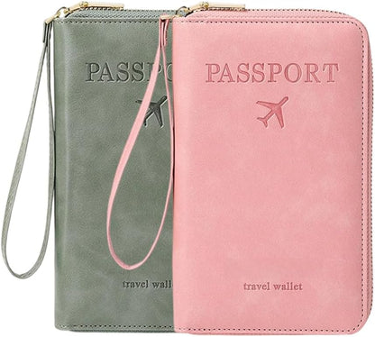 Multi-Functional RFID Passport Wallet, RFID Passport Holder for Wallet, Essential Travel Anti-Theft Wallet Storage Case, Anti-Theft Protective Case (Brown)