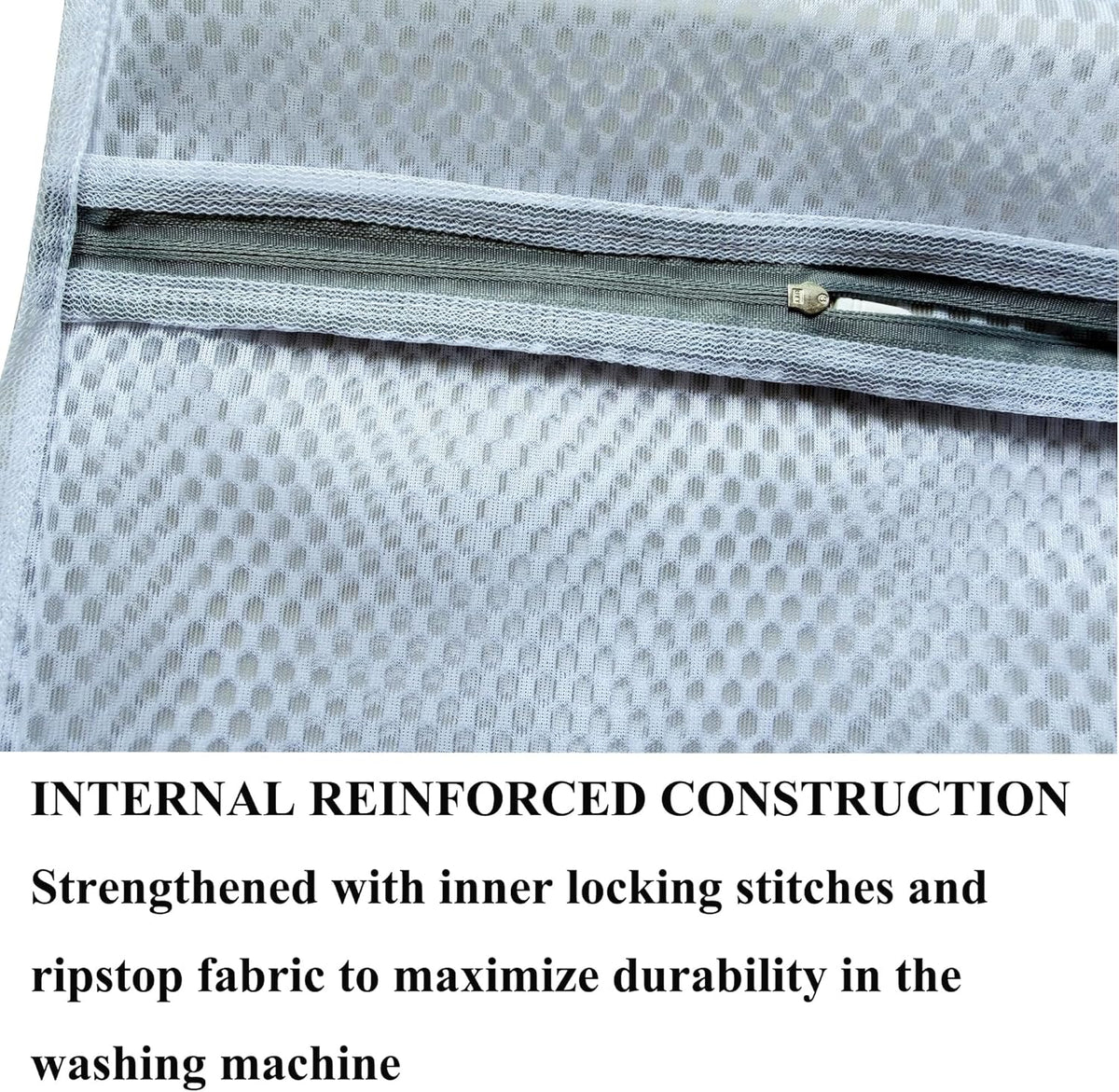 3Pcs Mesh Laundry Bags Durable Zipper Wash Bags for Delicates, Lingerie, Bras, Underwear, Baby Clothes, Shoe, Sock - Protect Garments in Washing Machine Pouch Net Bag Travel 12 x 16 Inches