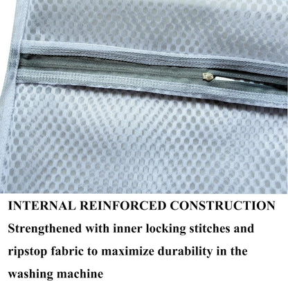 3Pcs Mesh Laundry Bags Durable Zipper Wash Bags for Delicates, Lingerie, Bras, Underwear, Baby Clothes, Shoe, Sock - Protect Garments in Washing Machine Pouch Net Bag Travel 12 x 16 Inches