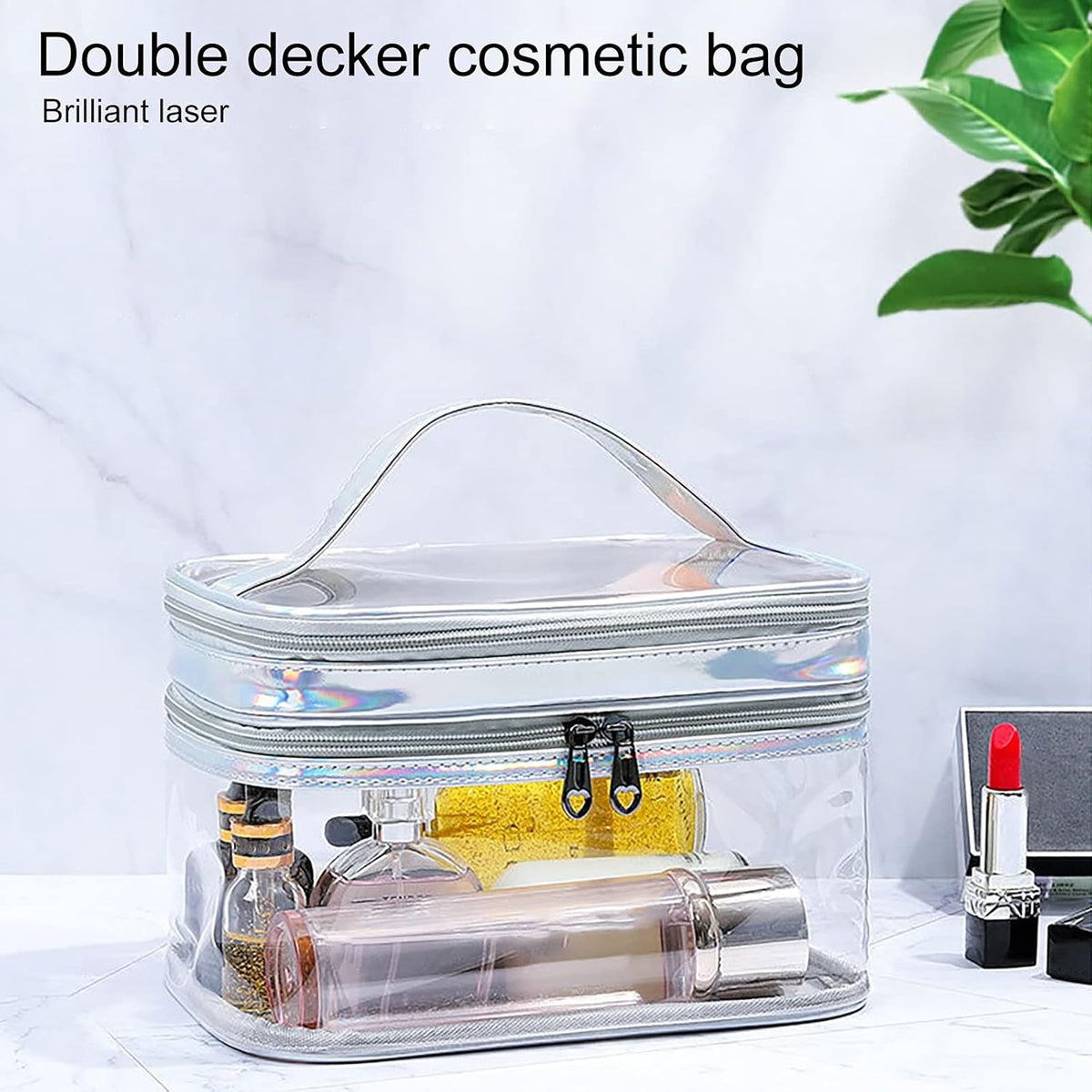 TSA Approved Toiletry Bag, Wideopen Large Capacity Clear Large Makeup Organizer with Handle,TSA Approved Waterproof Portable Toiletry Bags for Accessories Traveling Skincare Toiletries Essentials