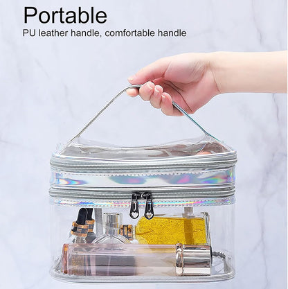 TSA Approved Toiletry Bag, Wideopen Large Capacity Clear Large Makeup Organizer with Handle,TSA Approved Waterproof Portable Toiletry Bags for Accessories Traveling Skincare Toiletries Essentials