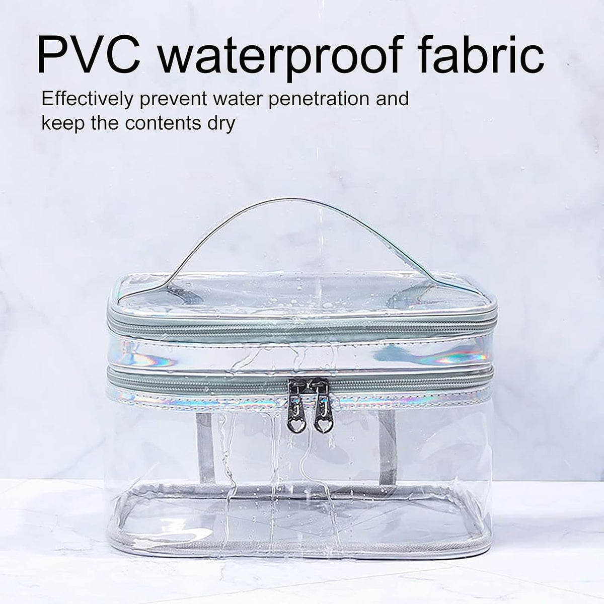 TSA Approved Toiletry Bag, Wideopen Large Capacity Clear Large Makeup Organizer with Handle,TSA Approved Waterproof Portable Toiletry Bags for Accessories Traveling Skincare Toiletries Essentials