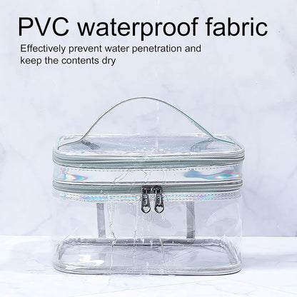 TSA Approved Toiletry Bag, Wideopen Large Capacity Clear Large Makeup Organizer with Handle,TSA Approved Waterproof Portable Toiletry Bags for Accessories Traveling Skincare Toiletries Essentials
