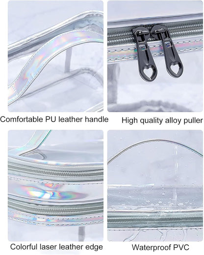 TSA Approved Toiletry Bag, Wideopen Large Capacity Clear Large Makeup Organizer with Handle,TSA Approved Waterproof Portable Toiletry Bags for Accessories Traveling Skincare Toiletries Essentials