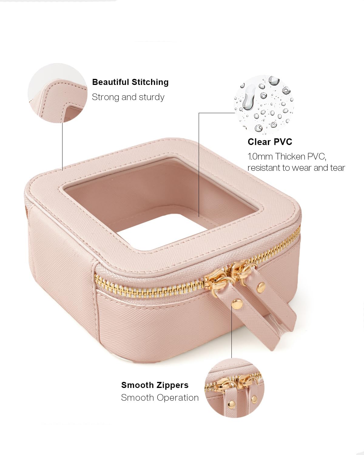 Clear Makeup Bag Small, TSA Approved Portable Toiletry Bag with Zipper Cosmetic Travel Bag Makeup Organizer Case Mini Makeup Pouch for Purse Car Organizer Bag for Women Men