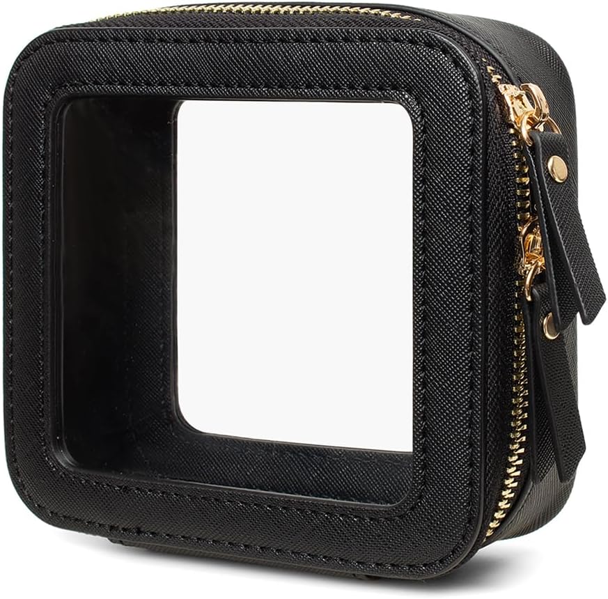 Clear Makeup Bag Small, TSA Approved Portable Toiletry Bag with Zipper Cosmetic Travel Bag Makeup Organizer Case Mini Makeup Pouch for Purse Car Organizer Bag for Women Men
