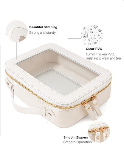 Clear Makeup Bag Small, TSA Approved Portable Toiletry Bag with Zipper Cosmetic Travel Bag Makeup Organizer Case Mini Makeup Pouch for Purse Car Organizer Bag for Women Men