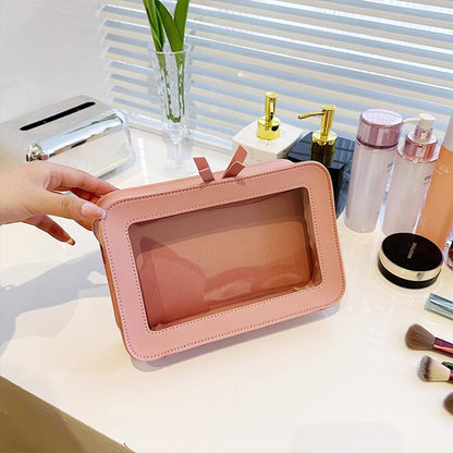 Clear Makeup Bag Small, TSA Approved Portable Toiletry Bag with Zipper Cosmetic Travel Bag Makeup Organizer Case Mini Makeup Pouch for Purse Car Organizer Bag for Women Men