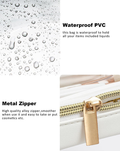 Clear Makeup Bag Small, TSA Approved Portable Toiletry Bag with Zipper Cosmetic Travel Bag Makeup Organizer Case Mini Makeup Pouch for Purse Car Organizer Bag for Women Men