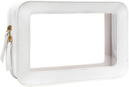 Clear Makeup Bag Small, TSA Approved Portable Toiletry Bag with Zipper Cosmetic Travel Bag Makeup Organizer Case Mini Makeup Pouch for Purse Car Organizer Bag for Women Men