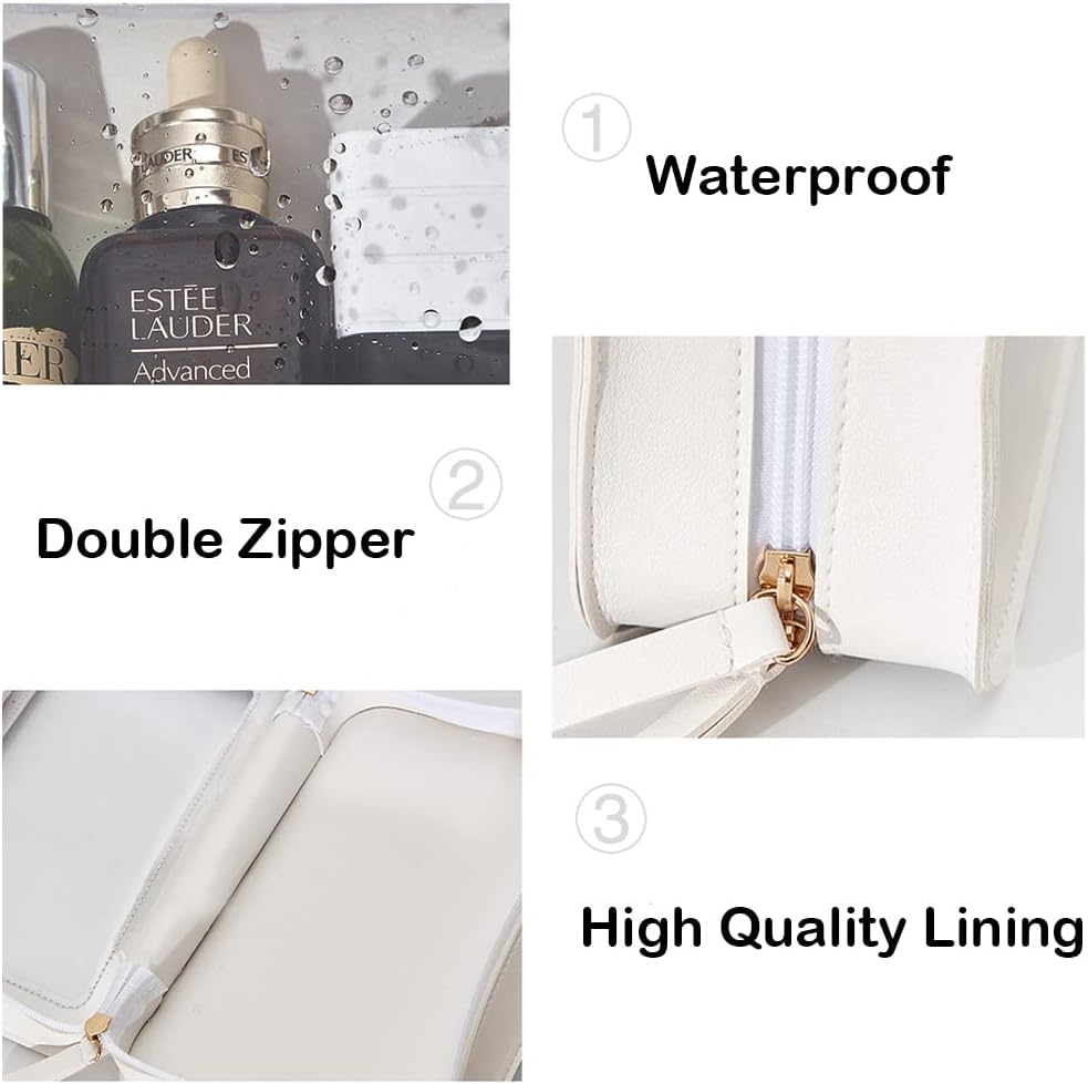 Clear Makeup Bag Small, TSA Approved Portable Toiletry Bag with Zipper Cosmetic Travel Bag Makeup Organizer Case Mini Makeup Pouch for Purse Car Organizer Bag for Women Men