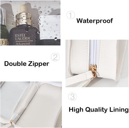 Clear Makeup Bag Small, TSA Approved Portable Toiletry Bag with Zipper Cosmetic Travel Bag Makeup Organizer Case Mini Makeup Pouch for Purse Car Organizer Bag for Women Men
