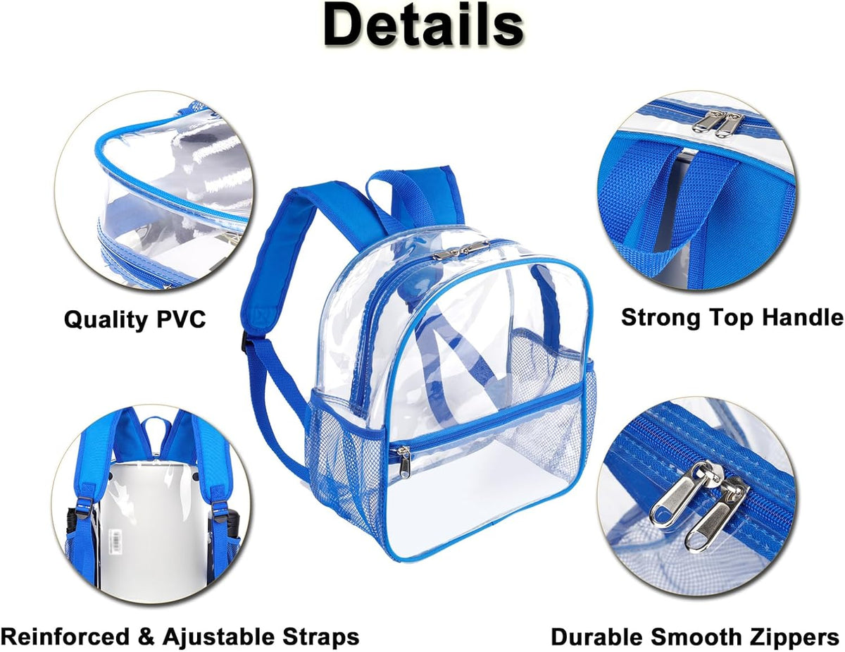 Fomaris Stadium Approved 12x6x12 - Clear Bag with Reinforced Straps, Durable PVC for Stadium Events, Sports, Festivals, Concerts, Games, Women & Men - Turquoise/Teal