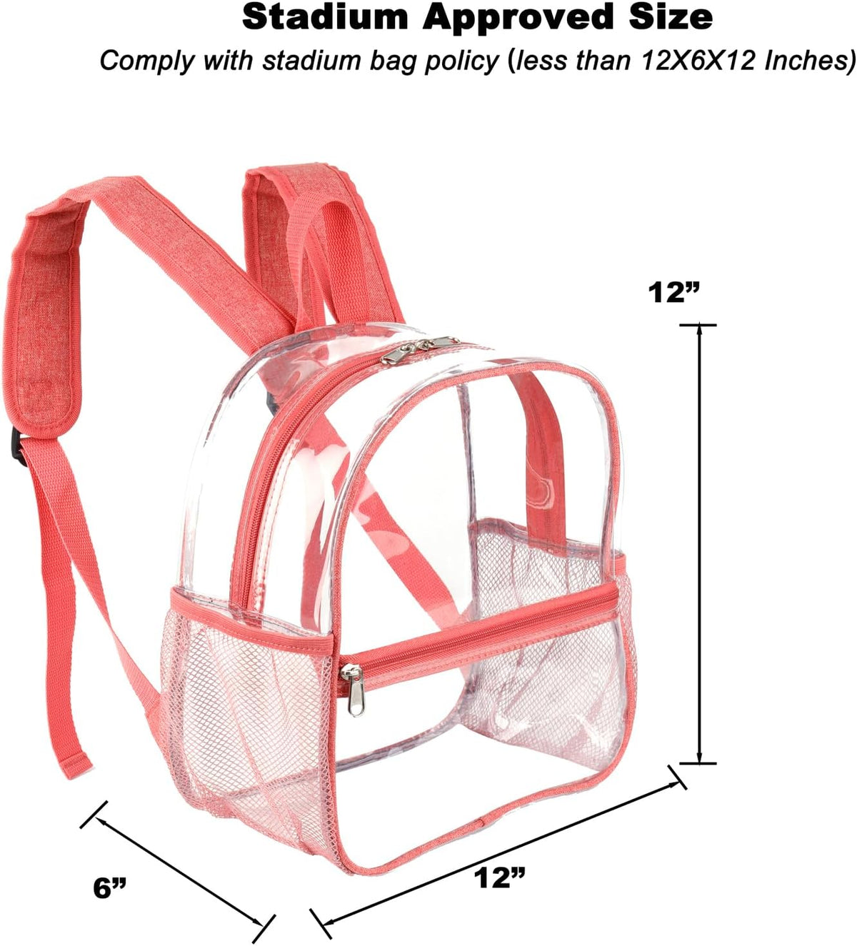 Fomaris Stadium Approved 12x6x12 - Clear Bag with Reinforced Straps, Durable PVC for Stadium Events, Sports, Festivals, Concerts, Games, Women & Men - Turquoise/Teal