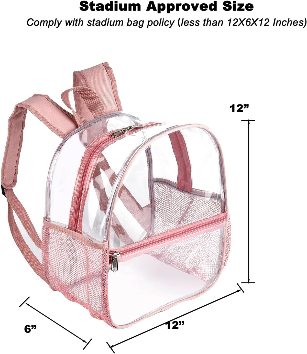 Fomaris Stadium Approved 12x6x12 - Clear Bag with Reinforced Straps, Durable PVC for Stadium Events, Sports, Festivals, Concerts, Games, Women & Men - Turquoise/Teal