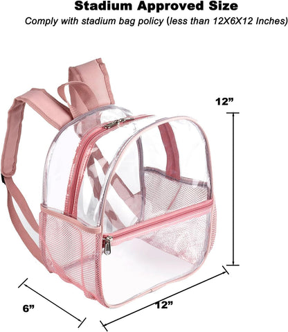 Fomaris Stadium Approved 12x6x12 - Clear Bag with Reinforced Straps, Durable PVC for Stadium Events, Sports, Festivals, Concerts, Games, Women & Men - Turquoise/Teal