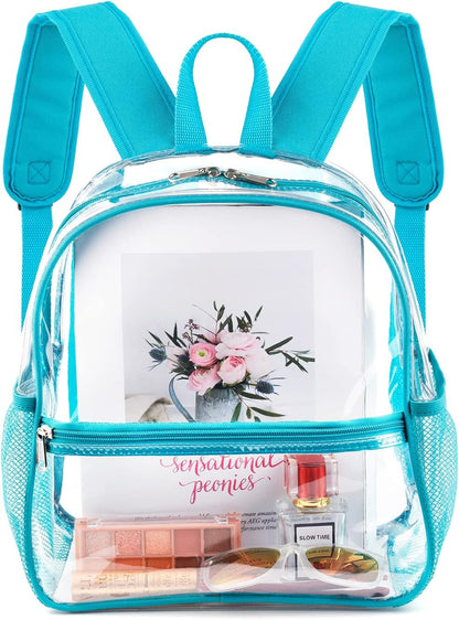 Fomaris Stadium Approved 12x6x12 - Clear Bag with Reinforced Straps, Durable PVC for Stadium Events, Sports, Festivals, Concerts, Games, Women & Men - Turquoise/Teal