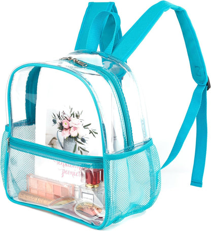 Fomaris Stadium Approved 12x6x12 - Clear Bag with Reinforced Straps, Durable PVC for Stadium Events, Sports, Festivals, Concerts, Games, Women & Men - Turquoise/Teal
