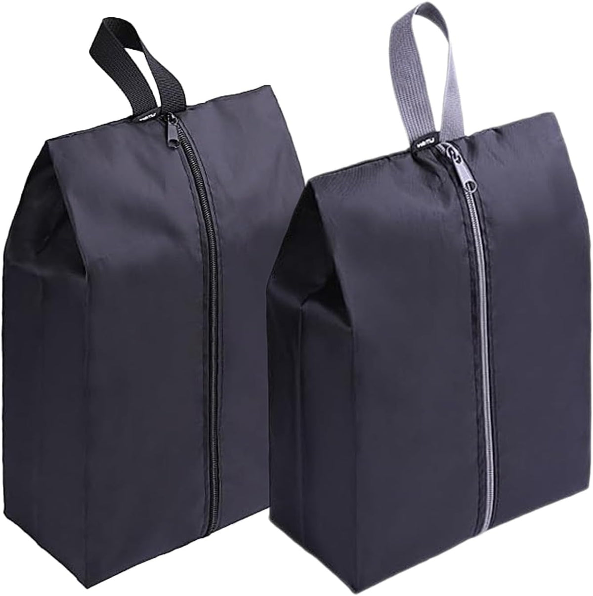 Travel Shoe Bags Set of 4 Waterproof Nylon with Zipper for Men & Women, Black